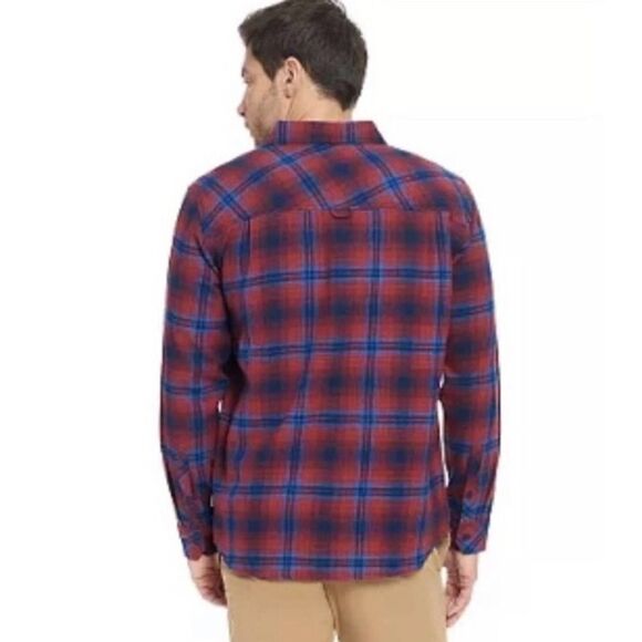 Hurley Men's Flannel Plaid Button-Down Shirt (SUNDRIED TOMATO) Size Small - Picture 2 of 8